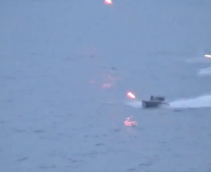 Russian Warship Attacked by 3 Marine Drones of Ukrainian in Black Sea